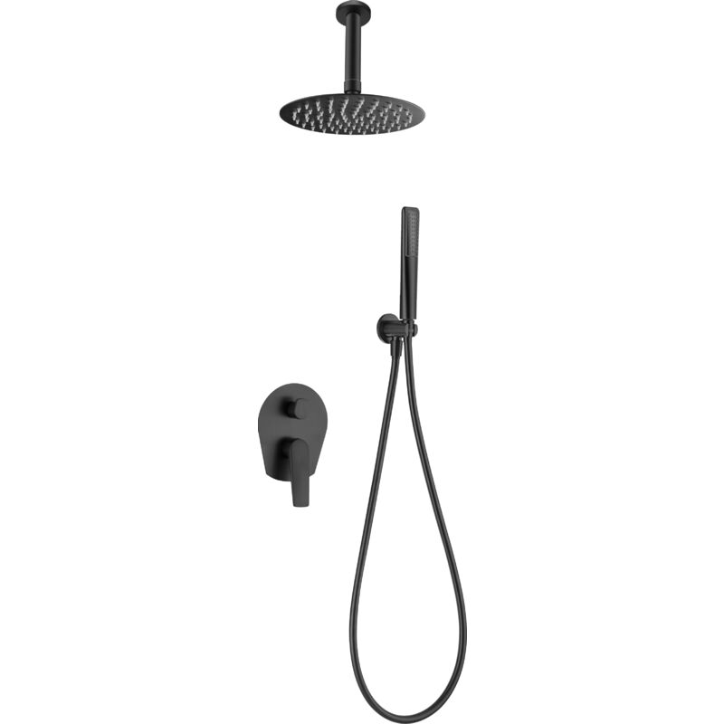 Imex - GPP057/NG paros Conjunto Ducha Monomando Empotrado Paros Negro Mate - ref: GPP057/NG
