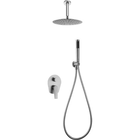 Conjunto ducha monomando empotrado Paros acero s31