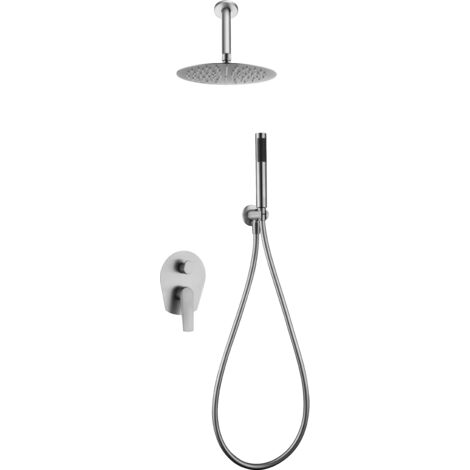 Conjunto ducha monomando empotrado Paros acero s31