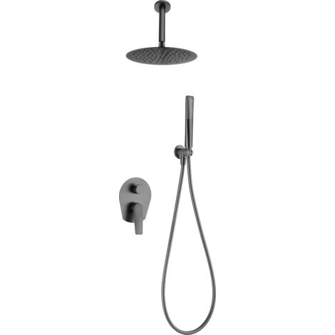 Conjunto ducha monomando empotrado Paros black gun