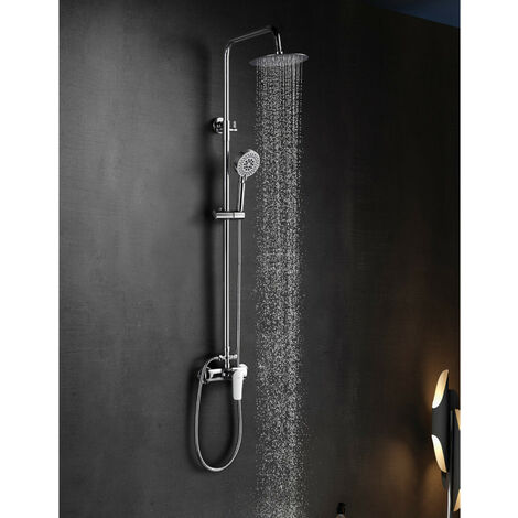 Columna de ducha monomando redonda modelo SIOUX tubo redondo extensible  regulable en altura de 80 a 120 cm – Llavisan