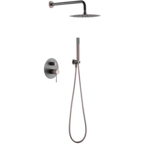 Conjunto ducha monomando Suecia negro oro - IMEX