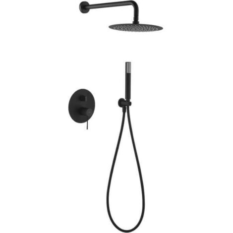 Conjunto ducha monomando Suecia negro oro rosa - IMEX