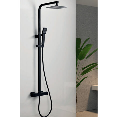 Conjunto ducha termostática Vigo negro mate - IMEX