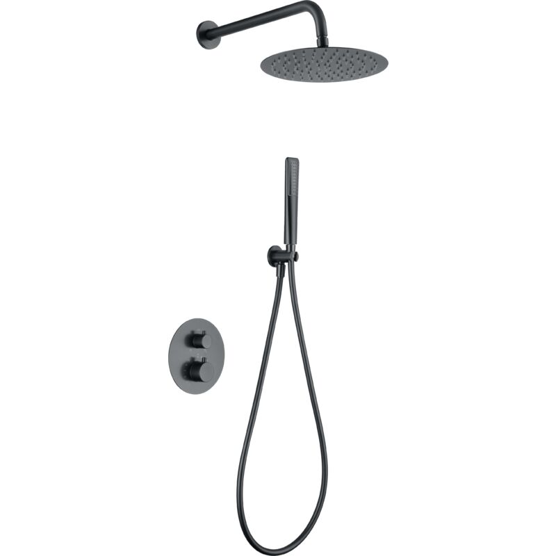 GTN047/BGM nápoles Conjunto Ducha Termostático Empotrado Black Gun Metal - ref: GTN047/BGM - Imex