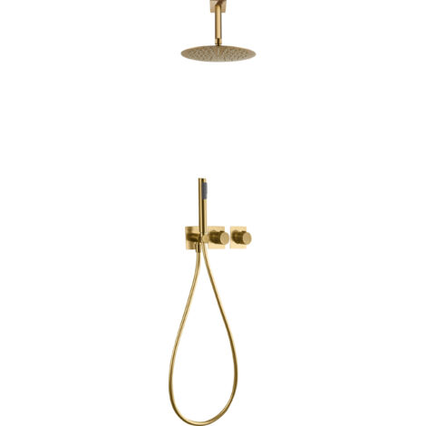 Conjunto ducha termostatico empotrado Nepal oro ce