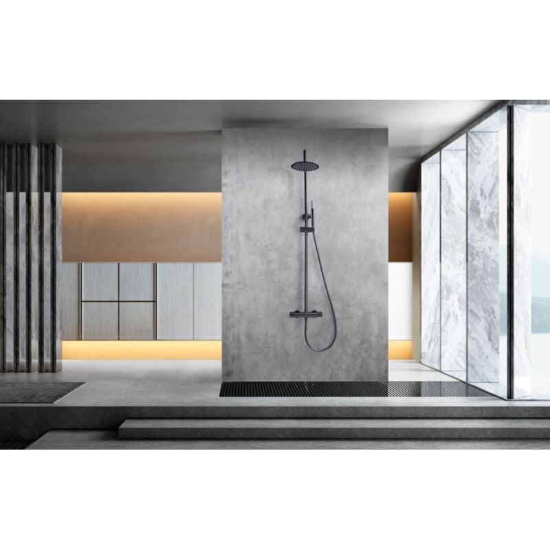 BTG053/BGM génova Conjunto Ducha Termostático Black Gun Metal - ref: BTG053/BGM - Imex