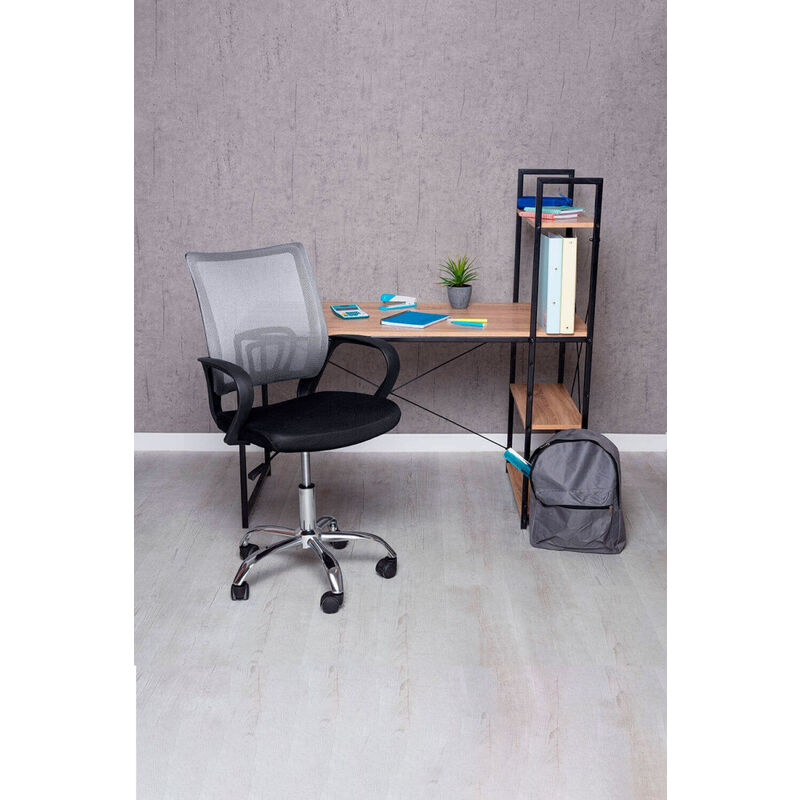 

Conjuntos - Conjunto Escritorio Kecil y Silla Midi Pro - Gris y Negro