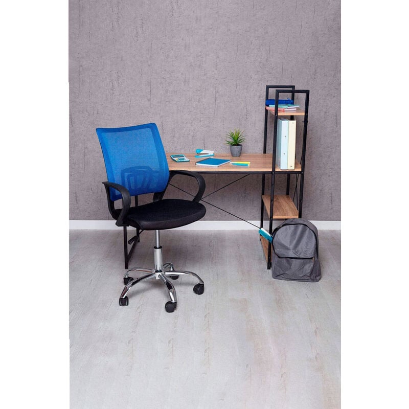 

Conjuntos - Conjunto Escritorio Kecil y Silla Midi Pro - Azul y Negro