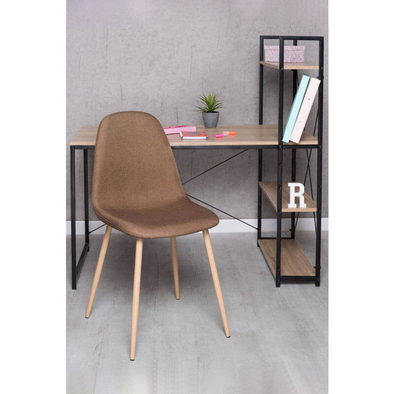 

Conjuntos - Conjunto Escritorio Kecil y Silla Teok Tela - Marrón oscuro Teok
