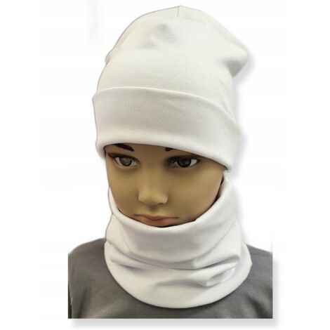 Conjunto GORRO + BUFANDA 74-80-86 conjunto bebé talla 40-44 doble BLANCO