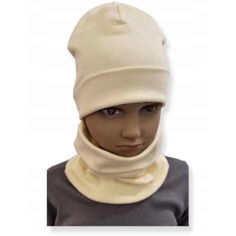Conjunto GORRO + BUFANDA infantil talla 52-56 doble CRUDO