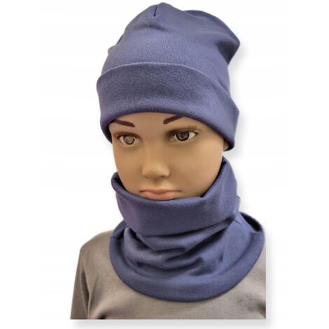 Conjunto GORRO + BUFANDA infantil talla 52-56 doble JEANS