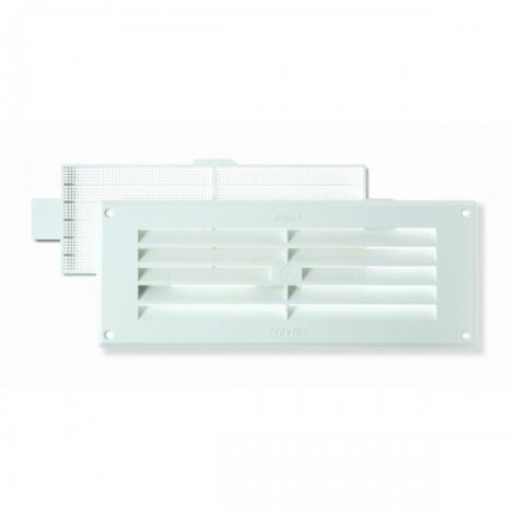 CONJUNTO HORIZONTAL PEQUEÃ‘O REJILLA Y MOSQUITERA 10,5X27CM BLANCO-BRINOX