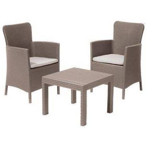 Conjunto Keter 2 Sillones + Mesa Abierta SALVADOR BALCÓN Capuchino