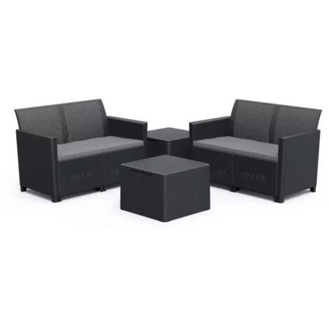 Conjunto Keter 2 Sofás + 2 Mesas Contenedores