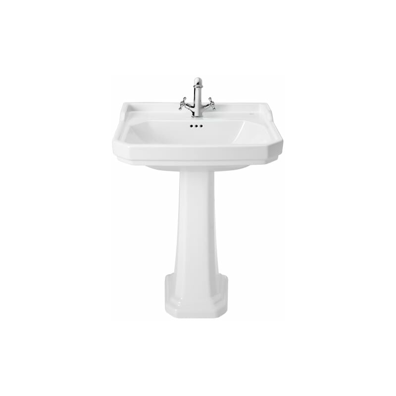 

Roca-Conjunto lavabo con pedestal Carmen blanco. 650 x 480.