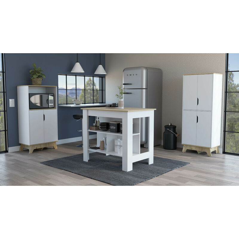 

Conjunto Linea Z Cocina, Mueble Auxiliar Para Microondas Z-65 + Auxiliar Cocina Alto Z-60 2 Puertas + Isla De Cocina Cala