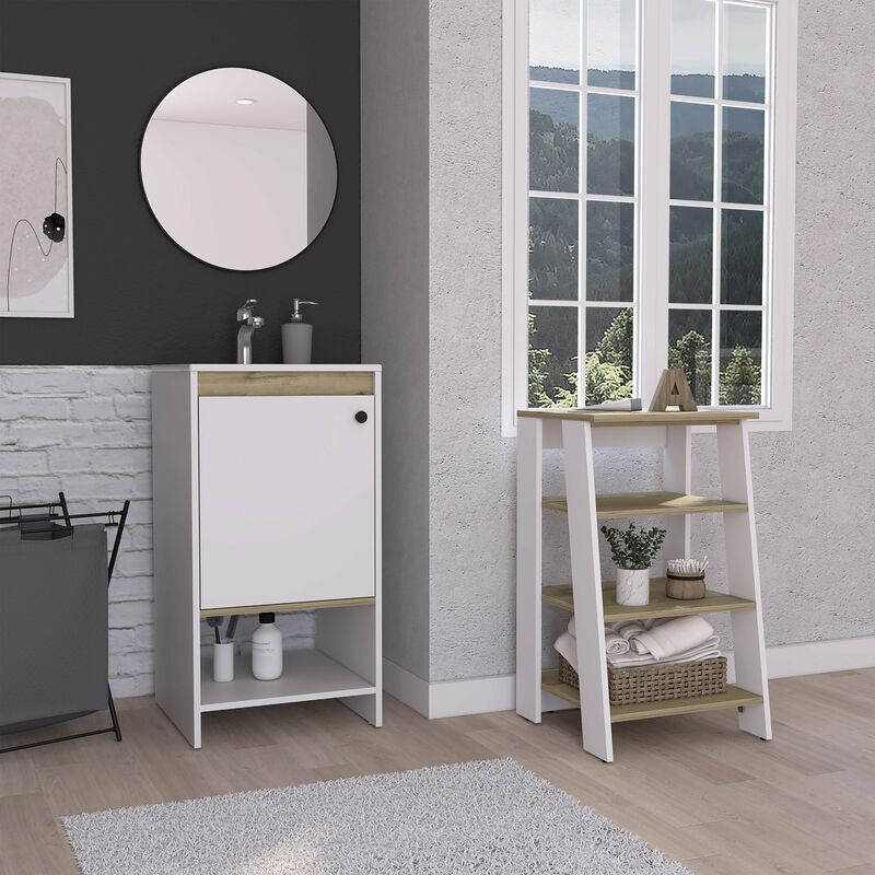 

Conjunto Malaga, Organizador Bajo Z 44 + Mueble De Baño De Pie Con Lavamanos
