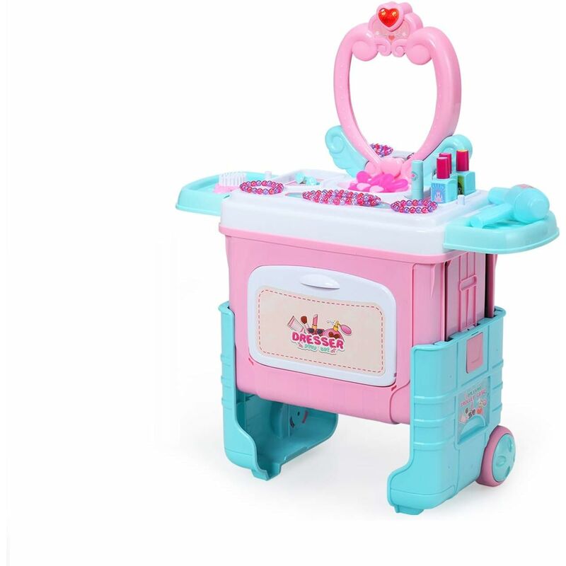 

Conjunto Maletín Maquillaje para Niña Estuche Belleza Juguete de Maquillaje Maleta con Luces Efecto de Sonido y Ruedas Altura Ajustable Incluidos