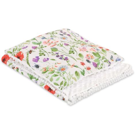 Conjunto: Manta de algodón de doble cara con minky y almohada - Prado
