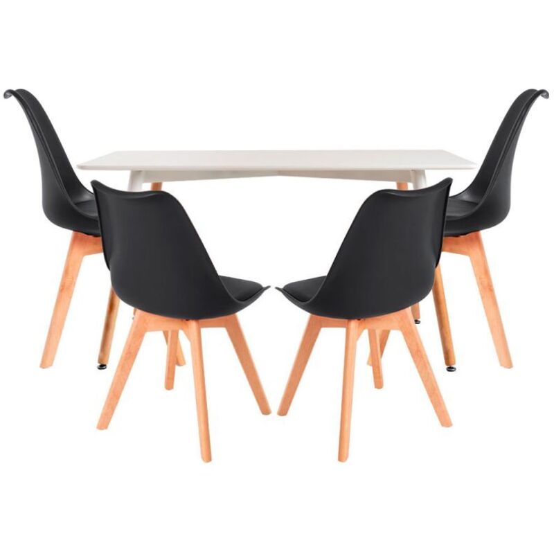 

Conjuntos - Conjunto Mesa Tower Rectangular 120 x 80 cm Blanca y Pack 4 Sillas Synk Basic - Negro