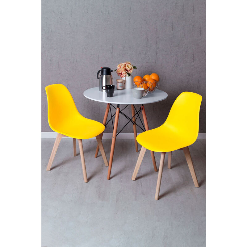 

Regalos Miguel - Conjuntos - Conjunto Mesa Tower Redonda 80 cm Blanca Tensores y Pack 2 Sillas Kelen - Amarillo