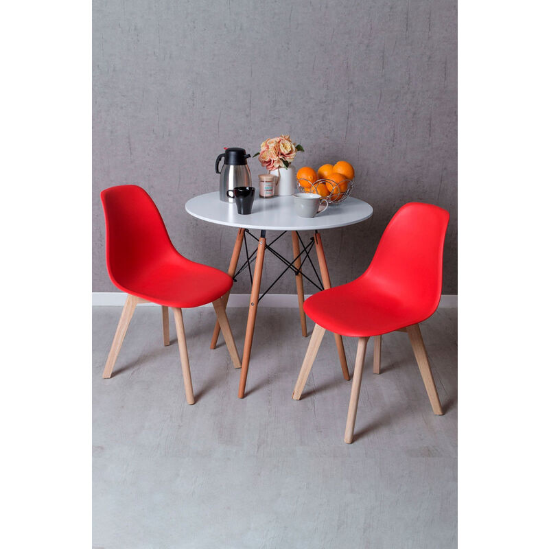 

Regalos Miguel - Conjuntos - Conjunto Mesa Tower Redonda 80 cm Blanca Tensores y Pack 2 Sillas Kelen - Rojo