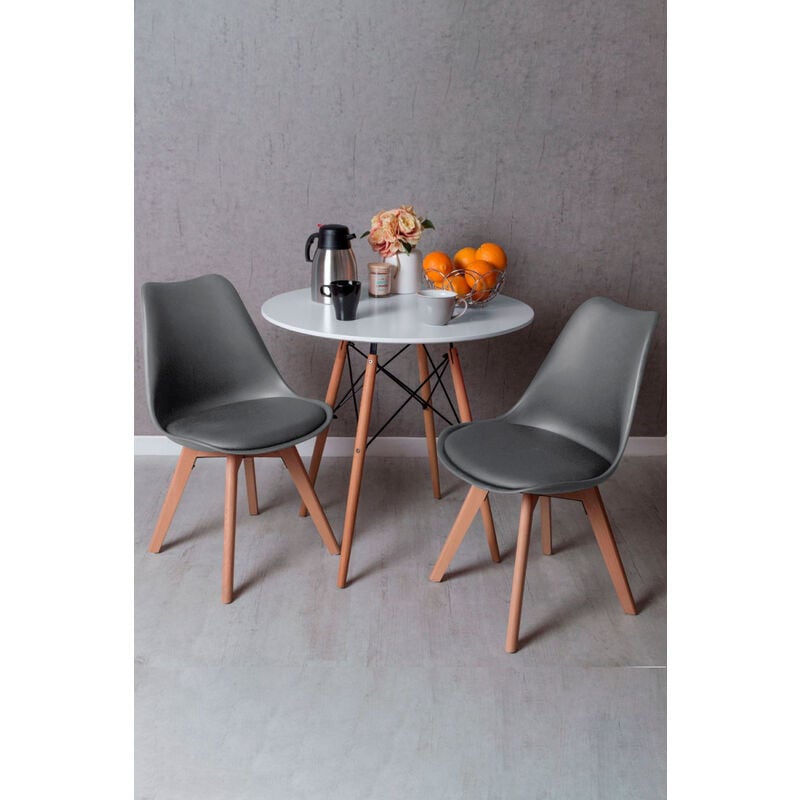 

Regalos Miguel - Conjuntos - Conjunto Mesa Tower Redonda 80 cm Blanca Tensores y Pack 2 Sillas Synk Basic - Gris