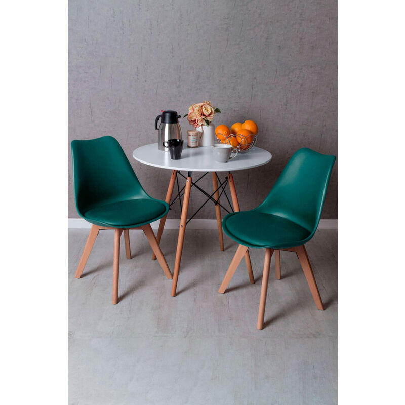 

Regalos Miguel - Conjuntos - Conjunto Mesa Tower Redonda 80 cm Blanca Tensores y Pack 2 Sillas Synk Pro - Verde azulado