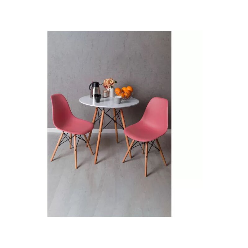 

Regalos Miguel - Conjuntos - Conjunto Mesa Tower Redonda 80 cm Blanca Tensores y Pack 2 Sillas Tower Basic - Rosa