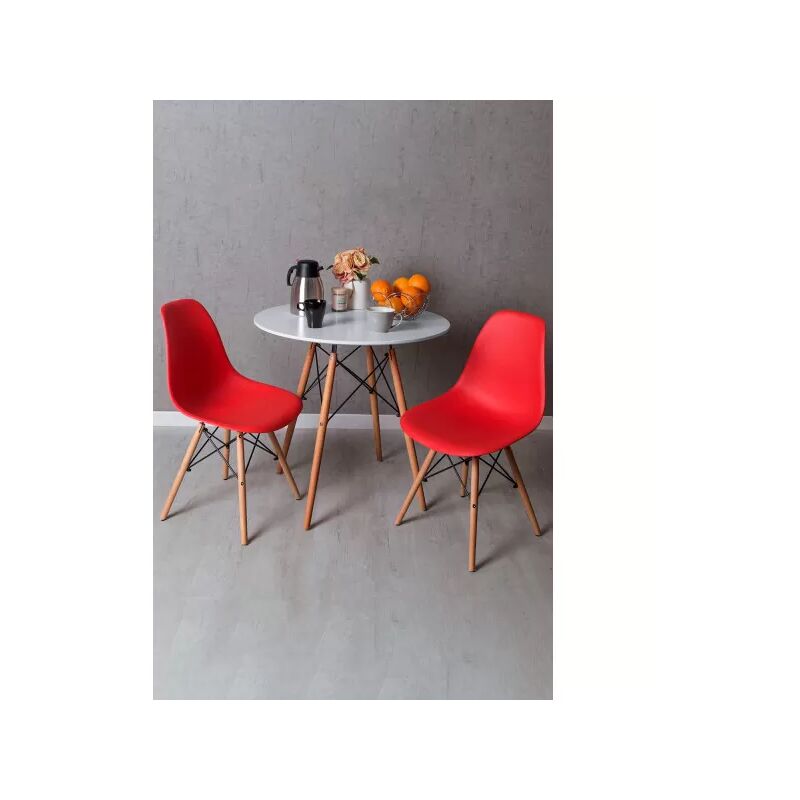 

Conjuntos - Conjunto Mesa Tower Redonda 80 cm Blanca Tensores y Pack 2 Sillas Tower Pro - Rojo