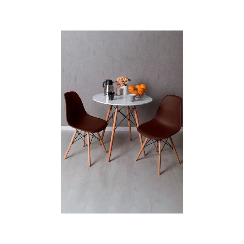 

Regalos Miguel - Conjuntos - Conjunto Mesa Tower Redonda 80 cm Blanca Tensores y Pack 2 Sillas Tower Pro - Marrón