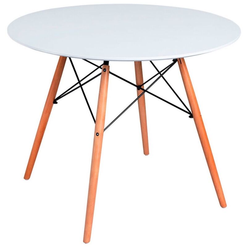 

Regalos Miguel - Conjuntos - Conjunto Mesa Tower Redonda 80 cm Blanca Tensores y Pack 4 Sillas Tilsen - Marrón
