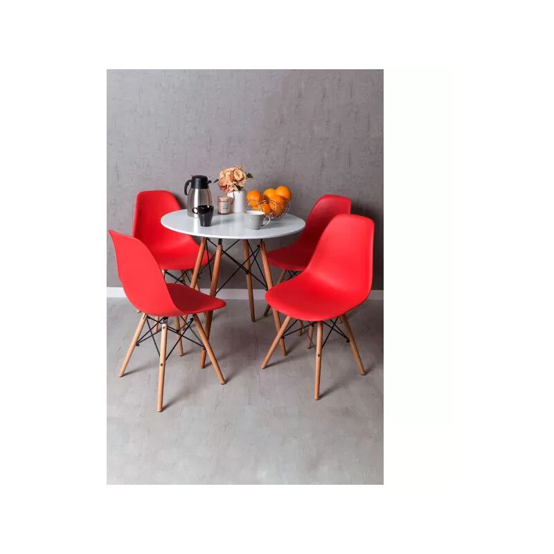 

Regalos Miguel - Conjuntos - Conjunto Mesa Tower Redonda 80 cm Blanca Tensores y Pack 4 Sillas Tower Pro - Rojo