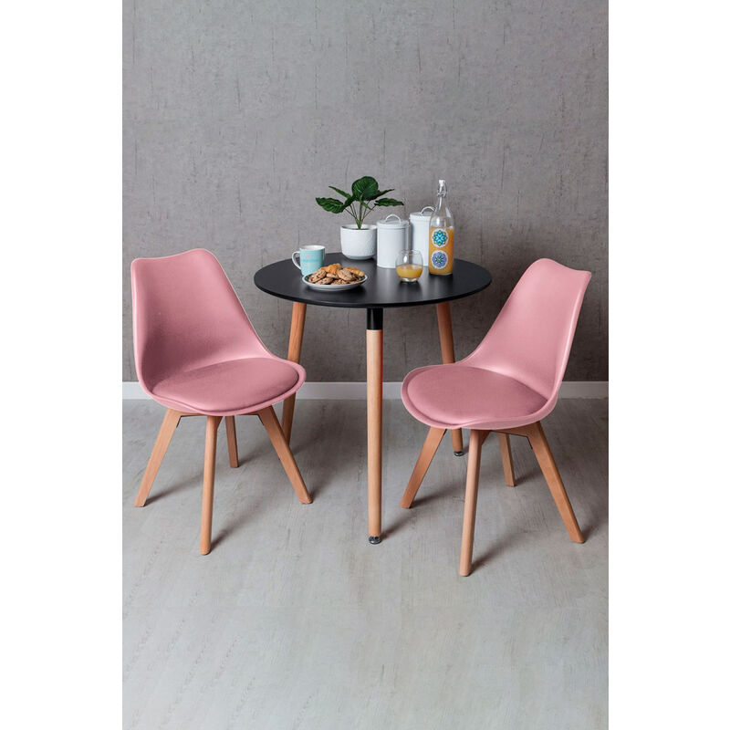 

Regalos Miguel - Conjuntos - Conjunto Mesa Tower Redonda 80 cm Negra y Pack 2 Sillas Synk Basic - Rosa