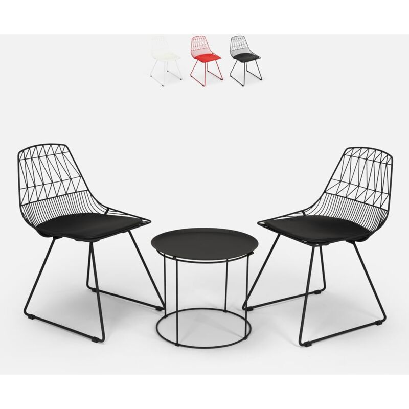 

Conjunto mesa y 2 sillas para bar en casa de jardín interior y exterior Etzy | Negro