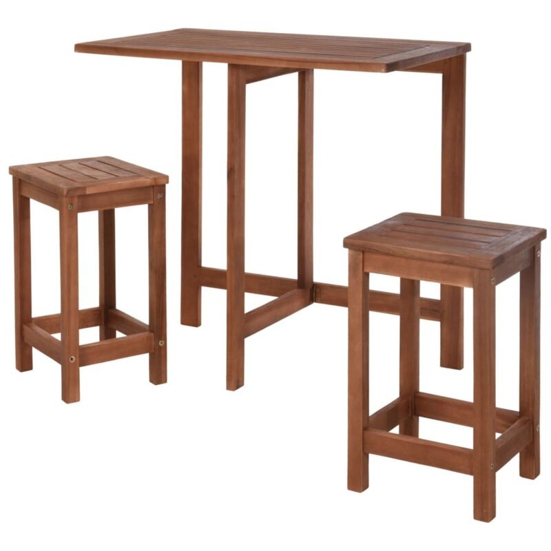 

Mesa de madera Plegable Balcon 47x75cm 2 Taburetes