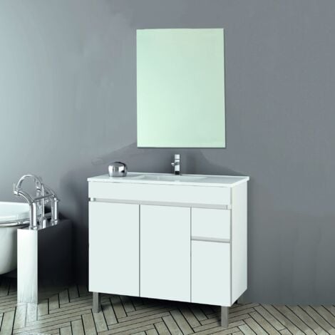 INVE BLANCO CON LAVABO CERAMICO Y ESPEJO