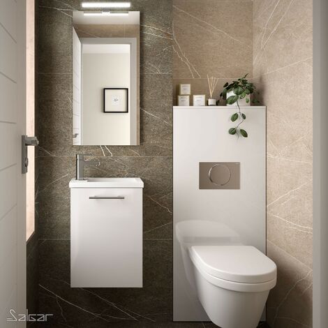 SALGAR ARENYS Mueble+Lavabo Blanco Brillo — Bañoidea