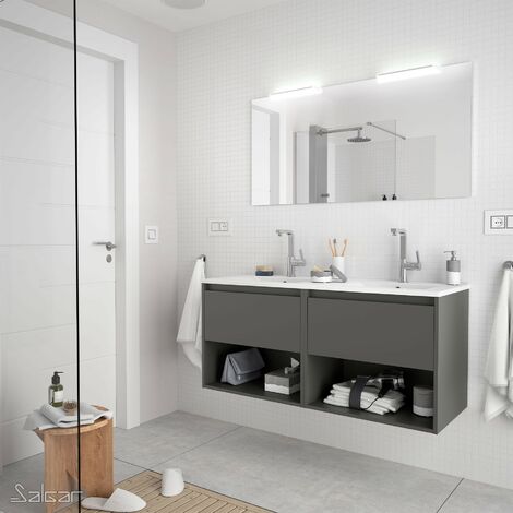 Mueble baño Metropolis de 120 cm con 1 lavabo ceramico de 2 senos