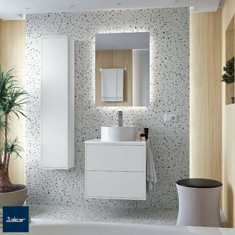 Mueble baño con Lavabo sobre encimera 1 cajón 4 piezas ✓