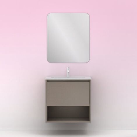 Conjunto mueble + lavabo NIWA - AMIZUVA Color: Fumé arenado - Medidas: 60 cm