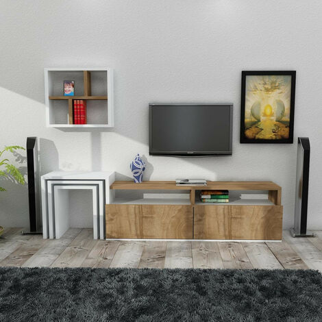 Mueble TV de 180x40 cm nogal-gris antracita - Mubak