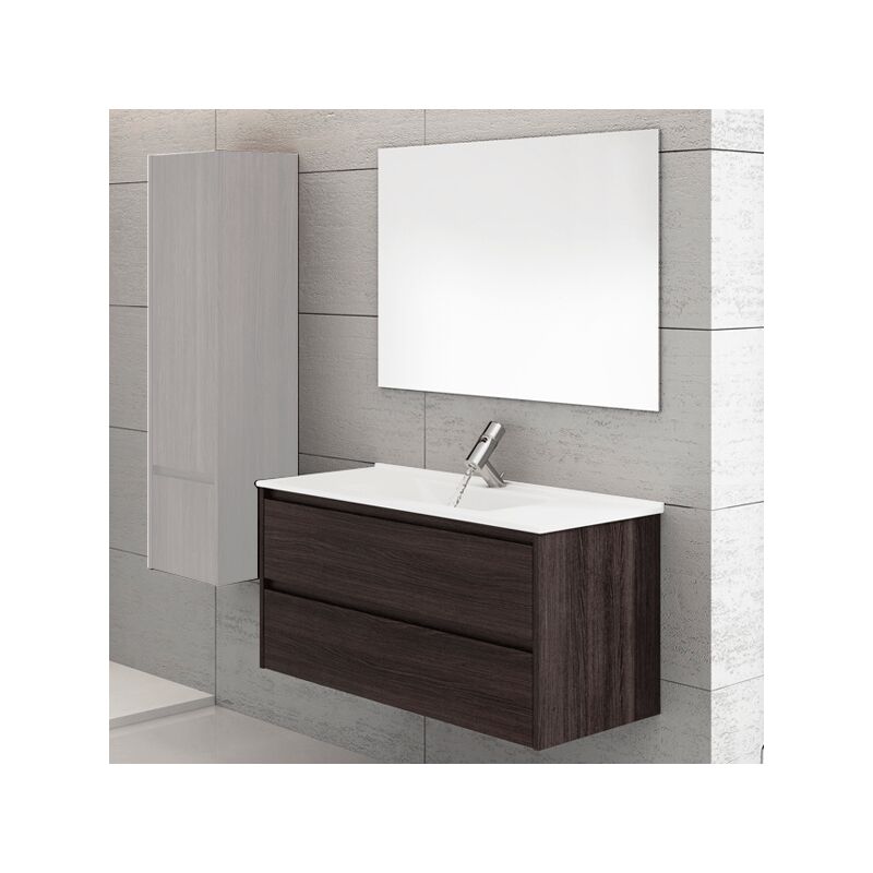 

Conjunto muebles baño reducido Ibiza 3 piezas 50X39CM Roble Sinatra con lavabo y espejo