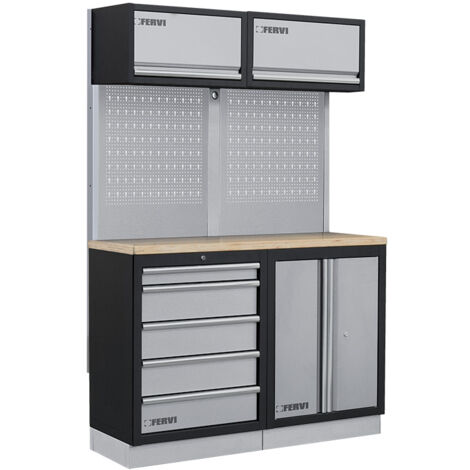 CONJUNTO MUEBLES MODULARES PARA TALLER GARAJE RACING ESQUINA FERVI A007M
