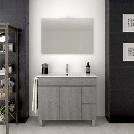 Conjunto de mueble de baño Patri (70 cm, Gris seda, 3 pzs.)