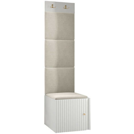 Conjunto para recibidor Hartford 386, Manila 02, 186x42x46cm, Aglomerado laminado, Tapiz, MDF, Montada en la pared, Colocada