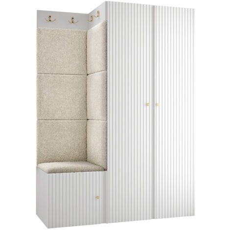 Conjunto para recibidor Hartford 387, Abriamo 3, 186x116x46cm, Tapiz, Aglomerado laminado, Colocada, Montada en la pared