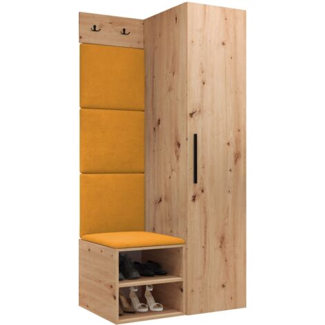 Conjunto para recibidor Nitos III, Manila 32, 191x82x50cm, Tapiz, Aglomerado laminado, Colocada, Montada en la pared